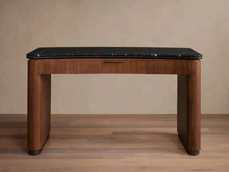 Caden Compact Writing Desk – Minimalist Home Office Desk with Cable Management