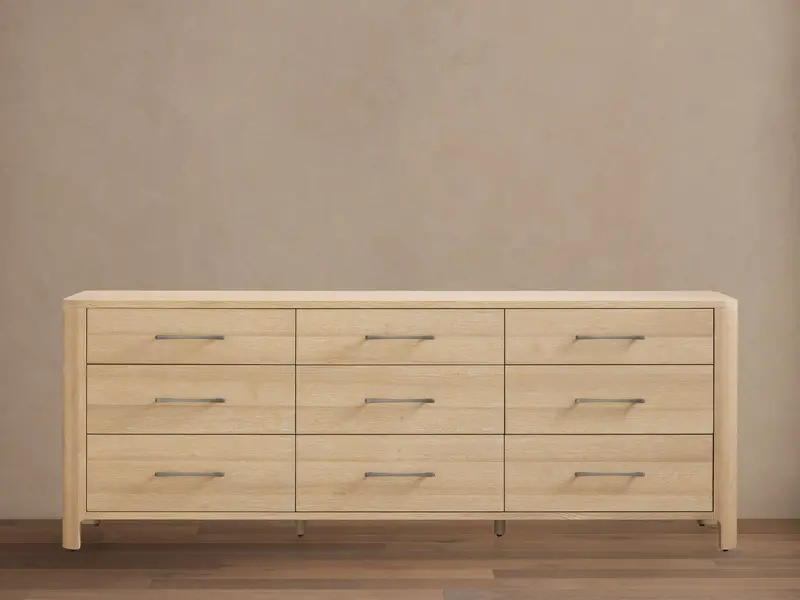 Calista Nine-Drawer Wooden Dresser with Smooth Glide Drawers