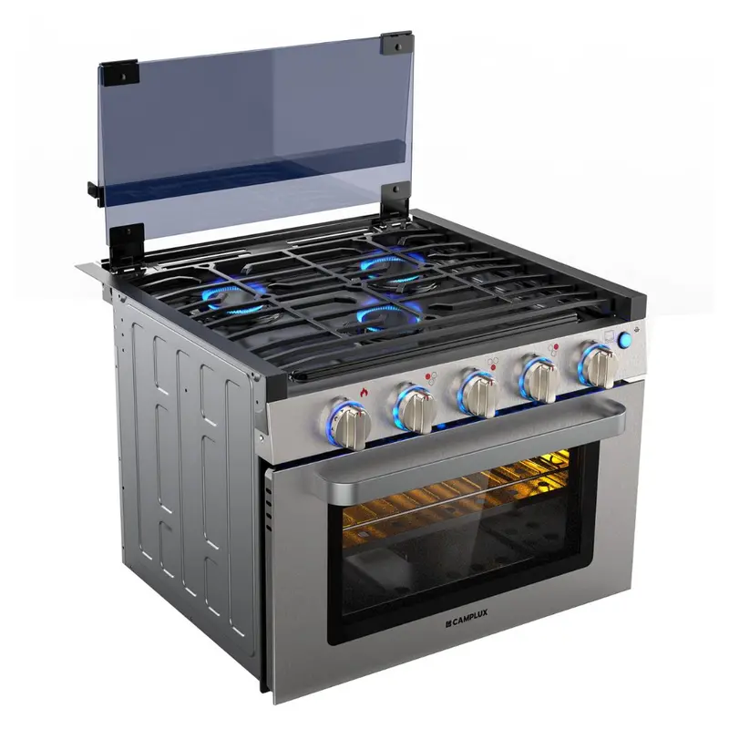 Camplux 17-Inch RV Oven with 3-Burner Cooktop Combo Unit