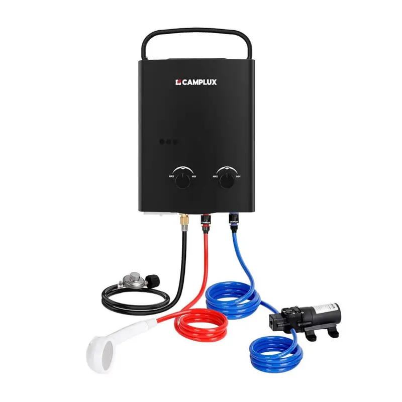 Camplux AY132BP43 Portable Propane Water Heater + Pump Kit
