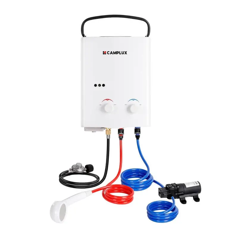 Camplux AY132P43 Portable Propane Water Heater with 43 PSI Pump