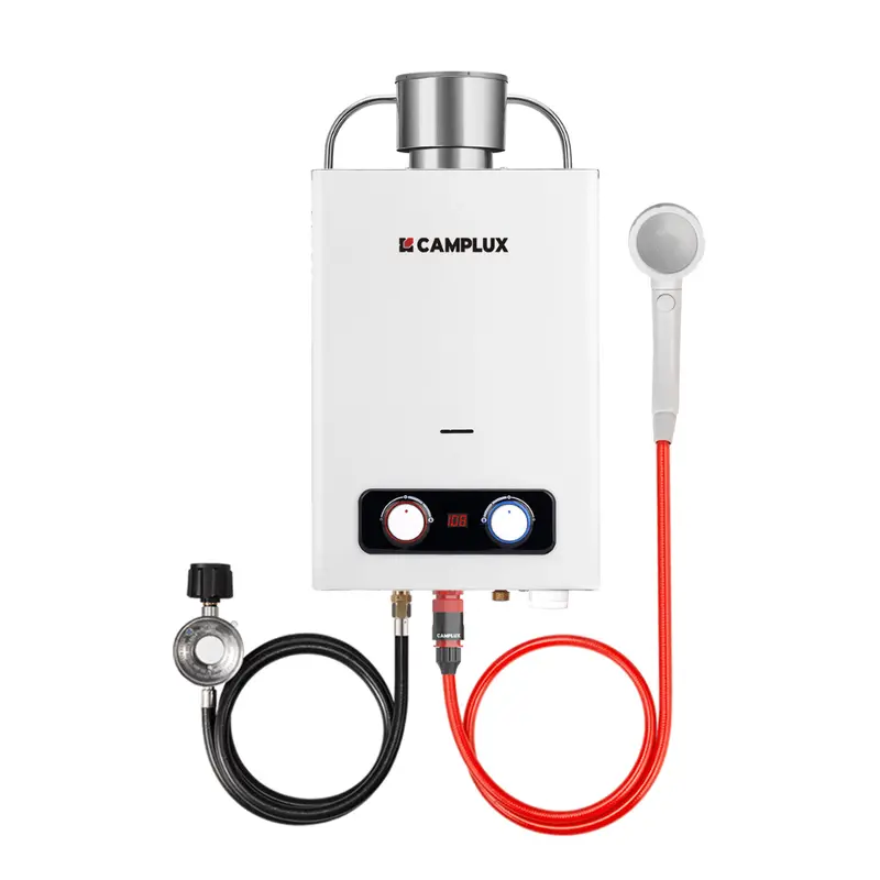 Camplux BD158C Propane-Powered Tankless Water Heater with Rain Cap