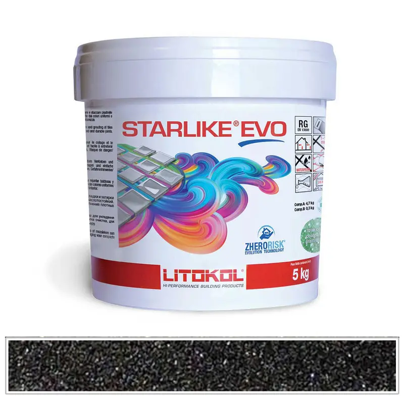 Carbon Black 145 Starlike EVO Epoxy Grout – 5.5 lb Container
