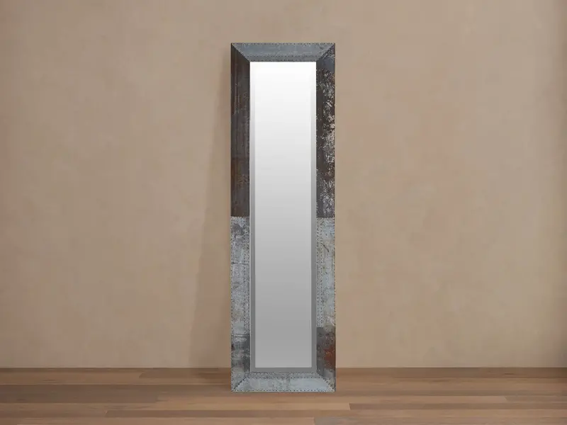 Caspian Narrow Iron Floor Mirror – Vertical Slim Profile with Industrial Charm