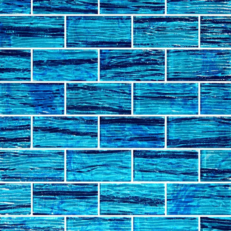 Cayman Aqua Blue 1.5×3 Mini Subway Glass Tile