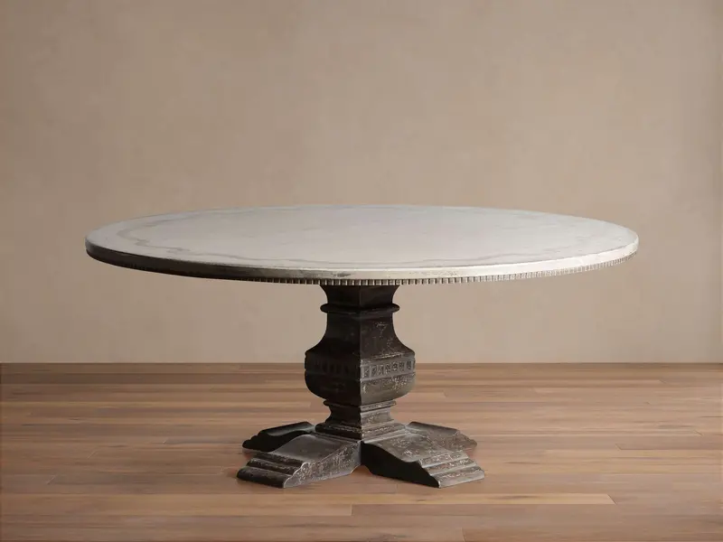 Cerea Bell’Arte Round Dining Table – Ribbon-Inspired Pedestal Design