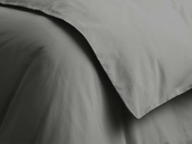 Charcoal Italian Garment-Dyed Sateen Duvet Cover