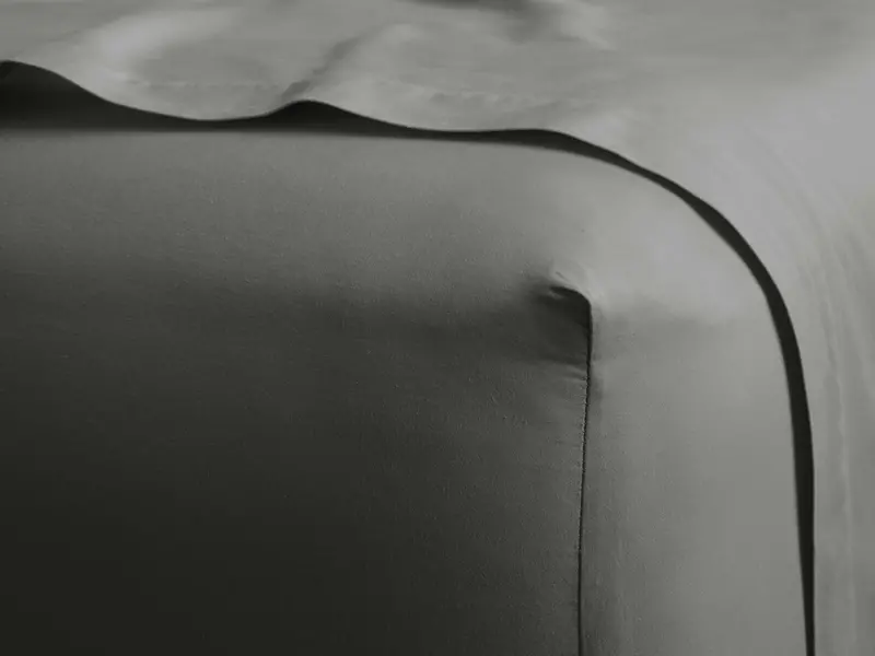 Charcoal Italian Garment-Dyed Sateen Fitted Sheet