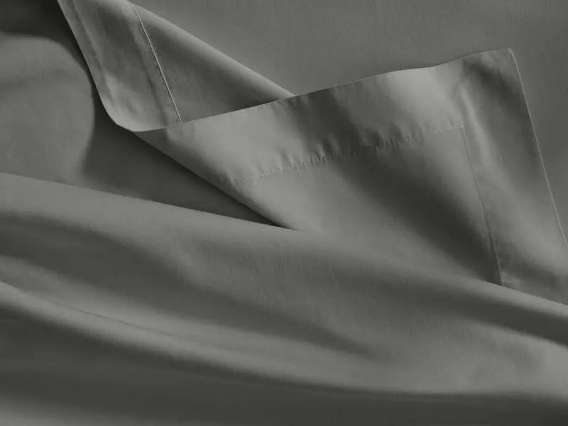 Charcoal Italian Garment-Dyed Sateen Flat Sheet