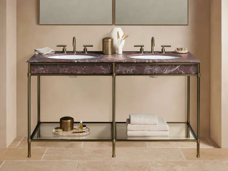 Chelsea Double-Sink Washstand – Spacious Dual-Vessel Bathroom Vanity