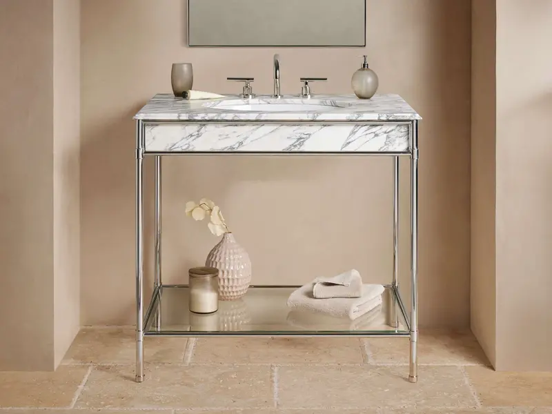 Chelsea Single-Sink Washstand – Compact Bathroom Vanity with Drawer