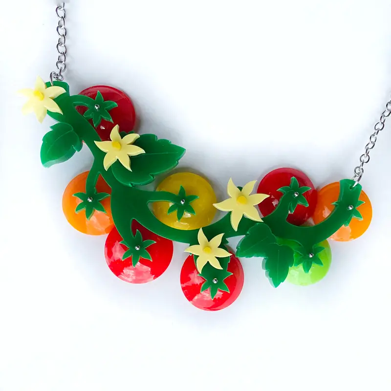 Cherry Tomato Cluster Pendant Necklace