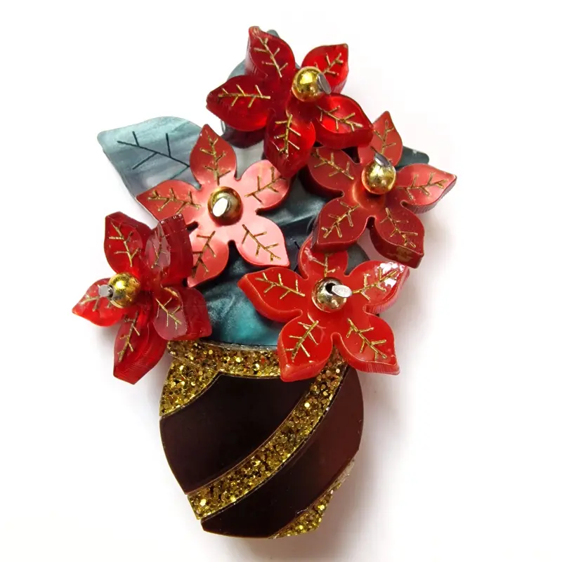 Christmas Star Planter Brooch