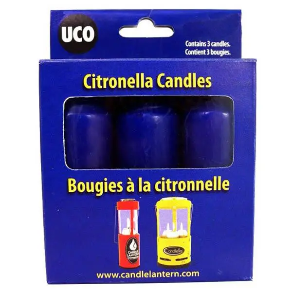 Citronella-Scented Blue Outdoor Candles – 3-Pack, 9-Hour Burn Time