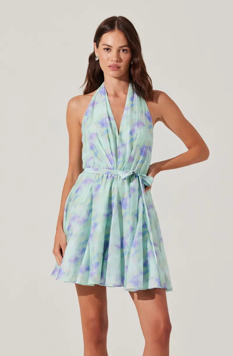 Clare Halter Neck Sleeveless Mini Dress