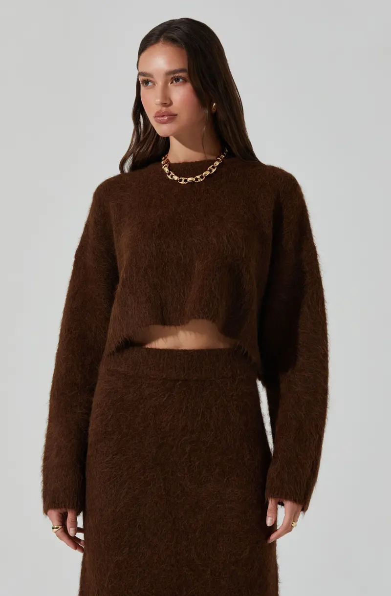 Clarissa Brushed Wool Crewneck Sweater