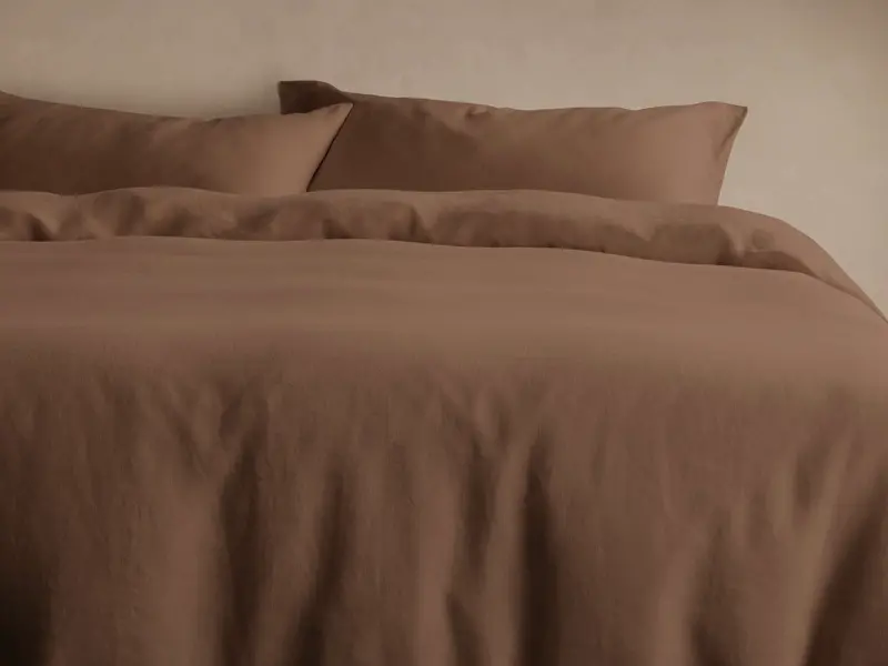 Clay Garment-Dyed Linen Duvet Set – Rich, Natural Tone Bedding
