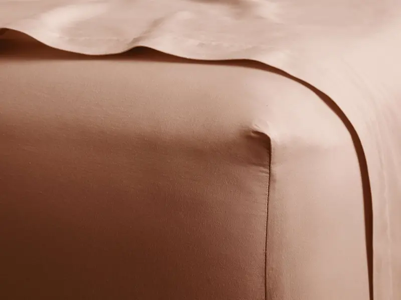 Clay-Tone Italian Garment-Dyed Sateen Fitted Sheet