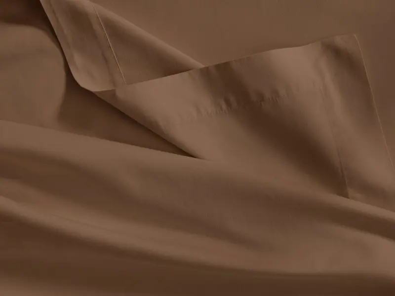 Clay-Tone Italian Garment-Dyed Sateen Flat Sheet