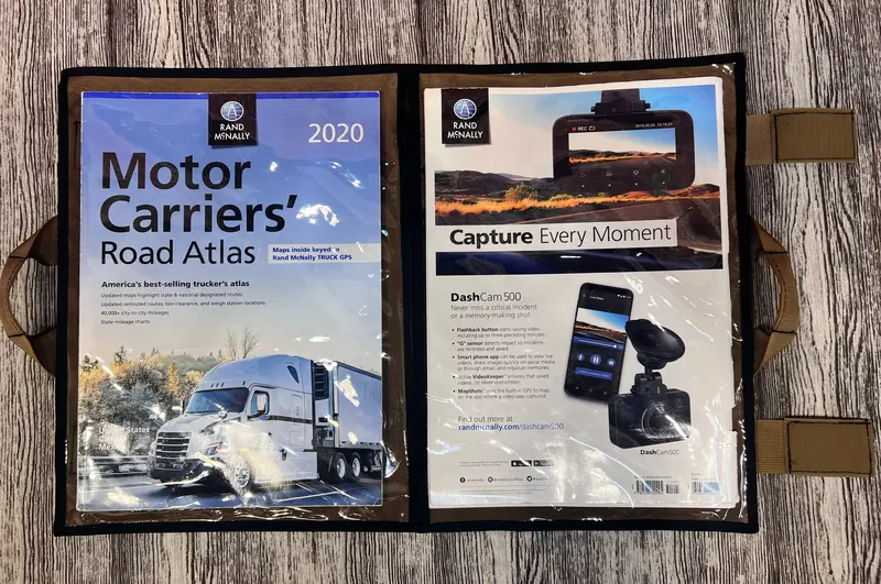 Clear Vinyl Road Atlas and Map Storage Pouch