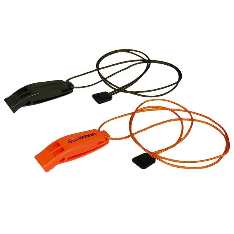 Clip-On Safety Whistle with Neck Lanyard – 2-Pack