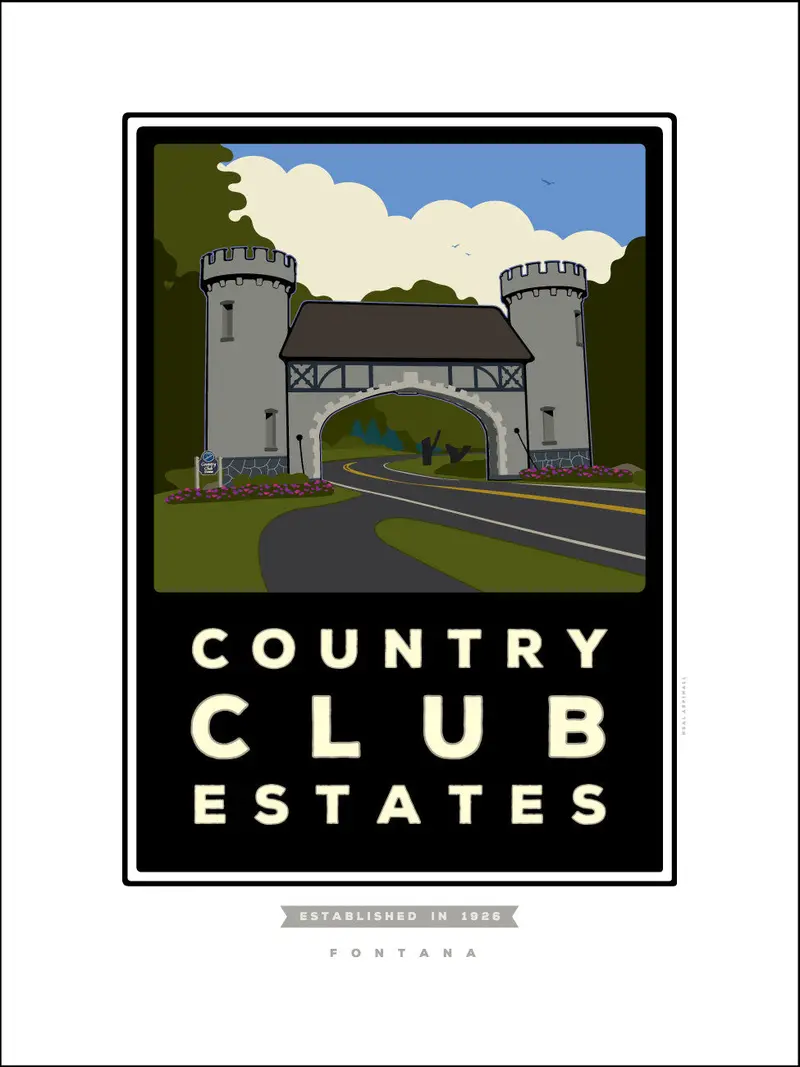 Country Club Estates Castle Digital Art Print by Studio CNEAL
