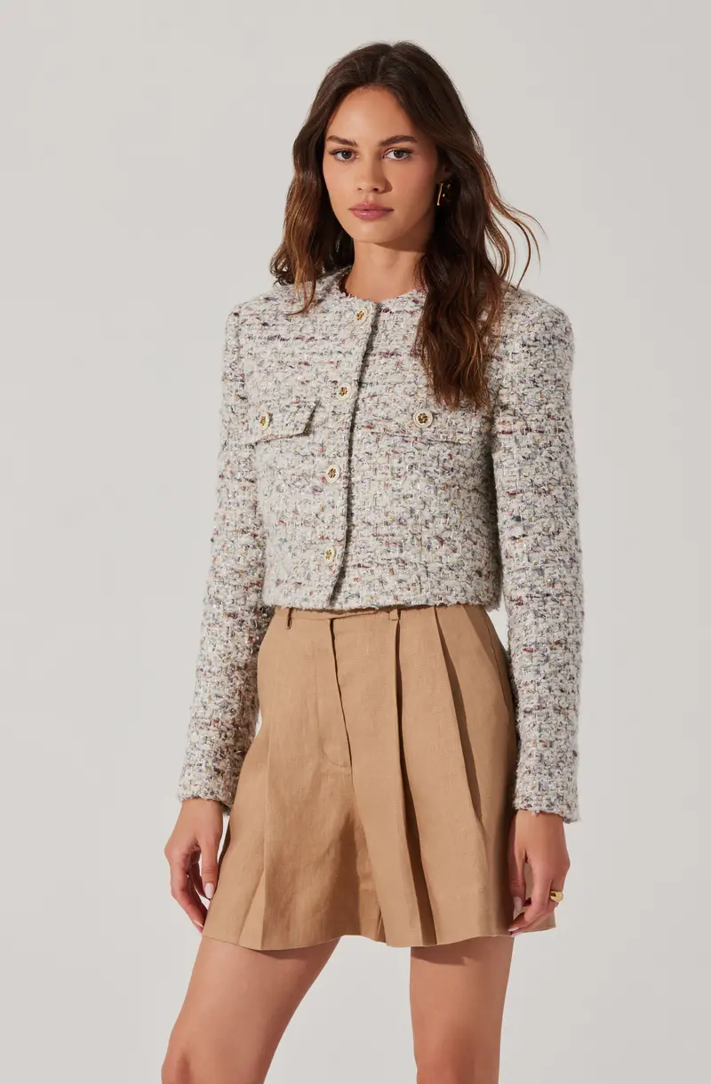 Covina Cropped Tweed Blazer