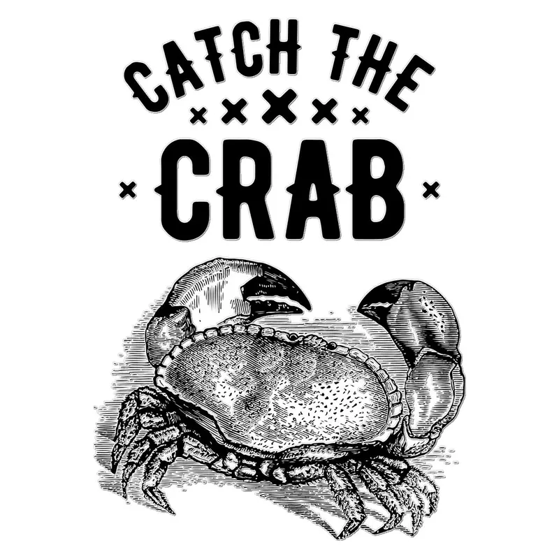 Crab Temporary Tattoo – Reusable Skin Art – AQUA B&W Design