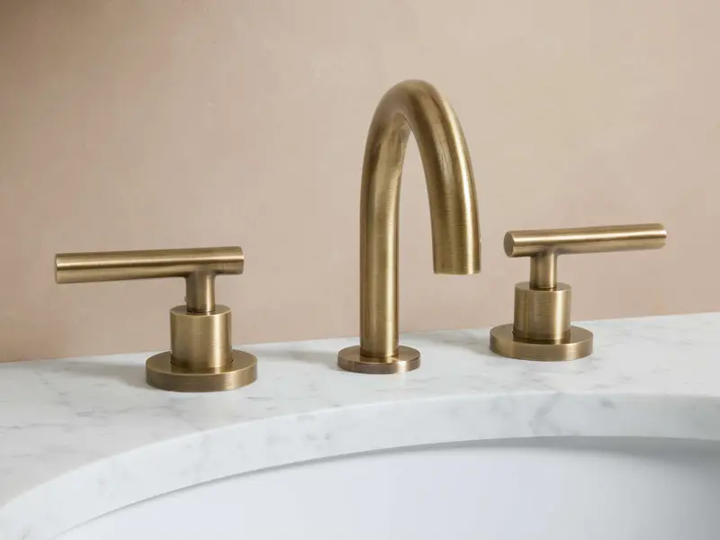 Crewe Smooth Kitchen or Bath Faucet – Antique Brass Finish