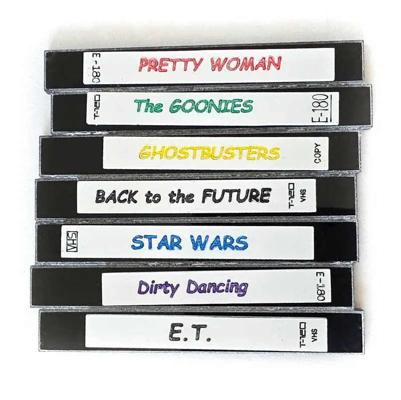 Customizable VHS Tape Brooch