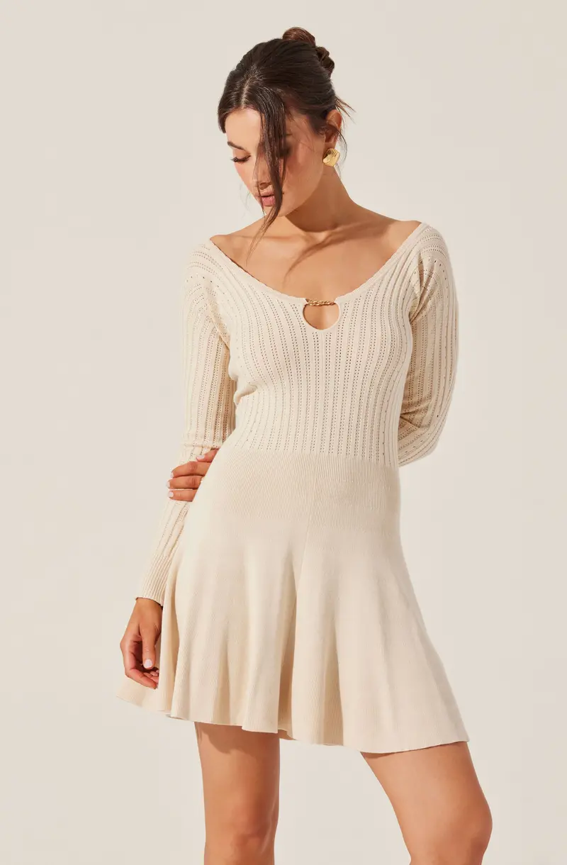 Cybele Pointelle Knit Mini Dress