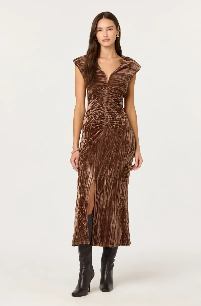 Daisha Crushed Velvet Midi Dress