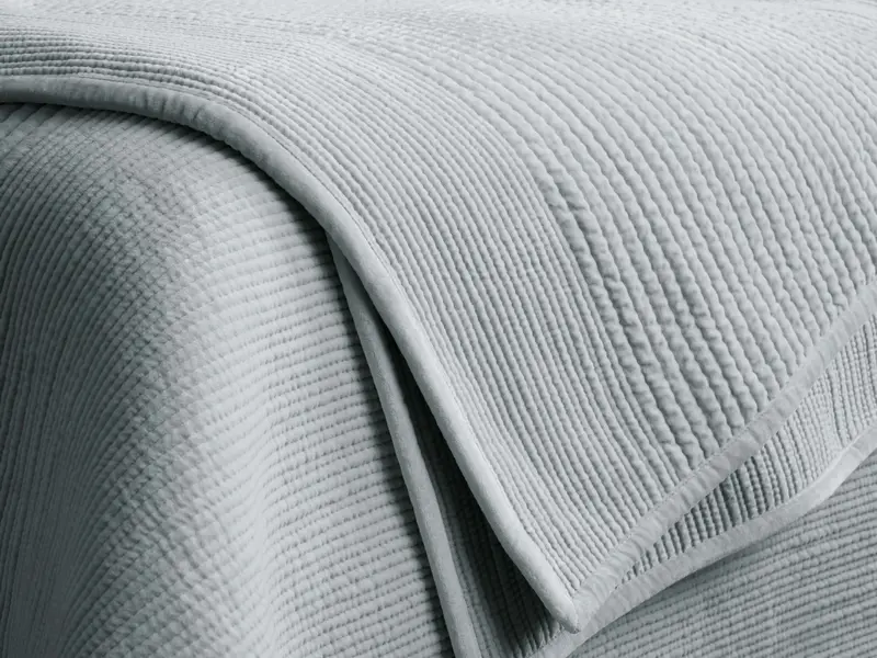 Daria Sky Blue Velvet Quilt