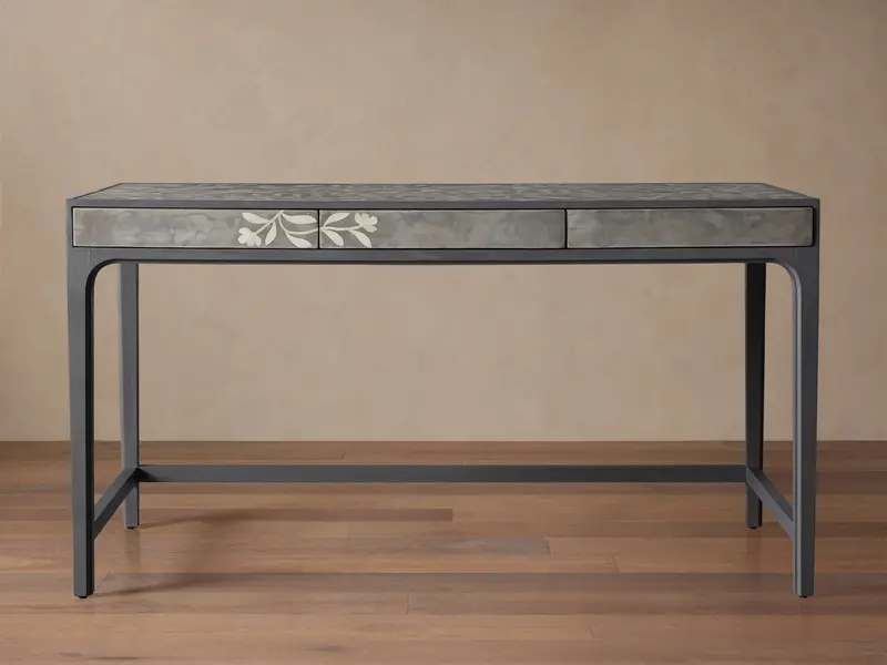 Divya Modern Writing Desk with Storage Drawers