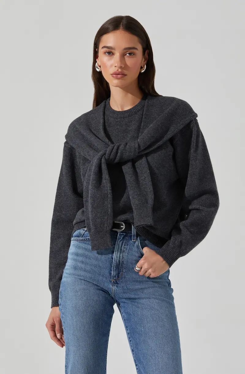 Double-Layered Delrin Knit Sweater