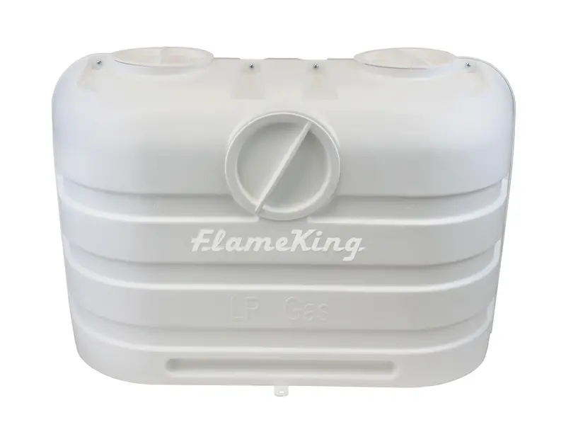 Dual 20 lb LP Propane Tank Cover – White Heavy-Duty RV & Trailer Protector – Flame King