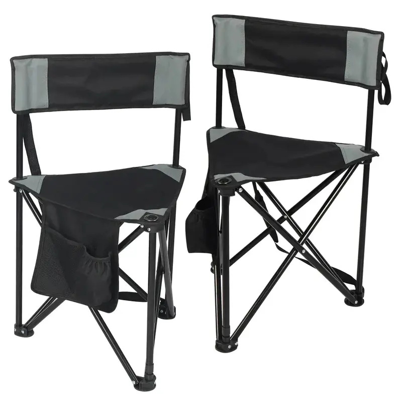 Dual-Pack Adjustable Tripod Camping Chair Set