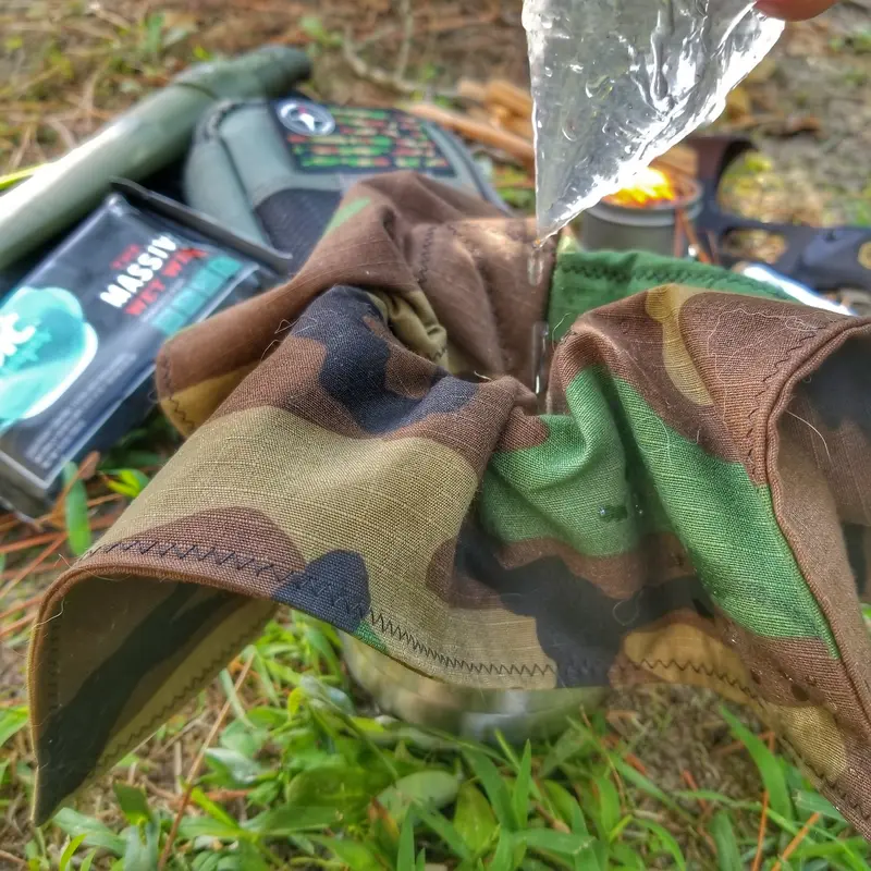 Dual-Purpose Filter Bandana: Pre-Filtration Water Aid and Respiratory Barrier Against Airborne Contaminants