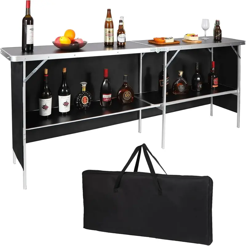 Dual-Tier Portable Bar Table for Outdoor Events & Gatherings