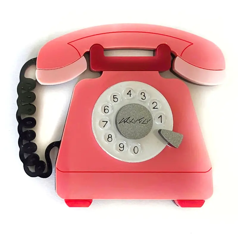 Dynamic 1980s Telephone Brooch