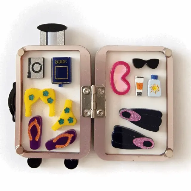 Dynamic Travel Luggage Brooch
