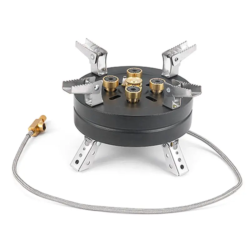 Electronic Ignition Portable Camp Stove – Adjustable High-Power Foldable Gas Furnace for Outdoor Cooking