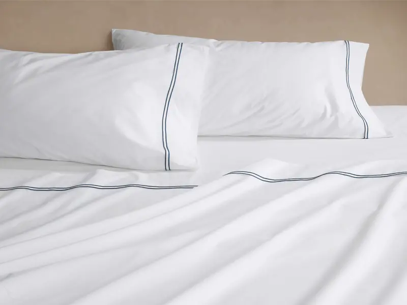 Elegant Italian Embroidered Percale Bed Sheet Collection