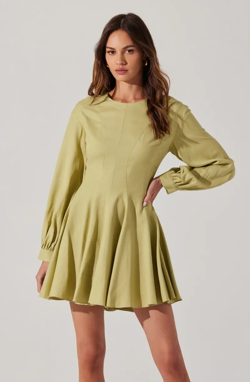 Elowyn Linen-Blend Skater Dress