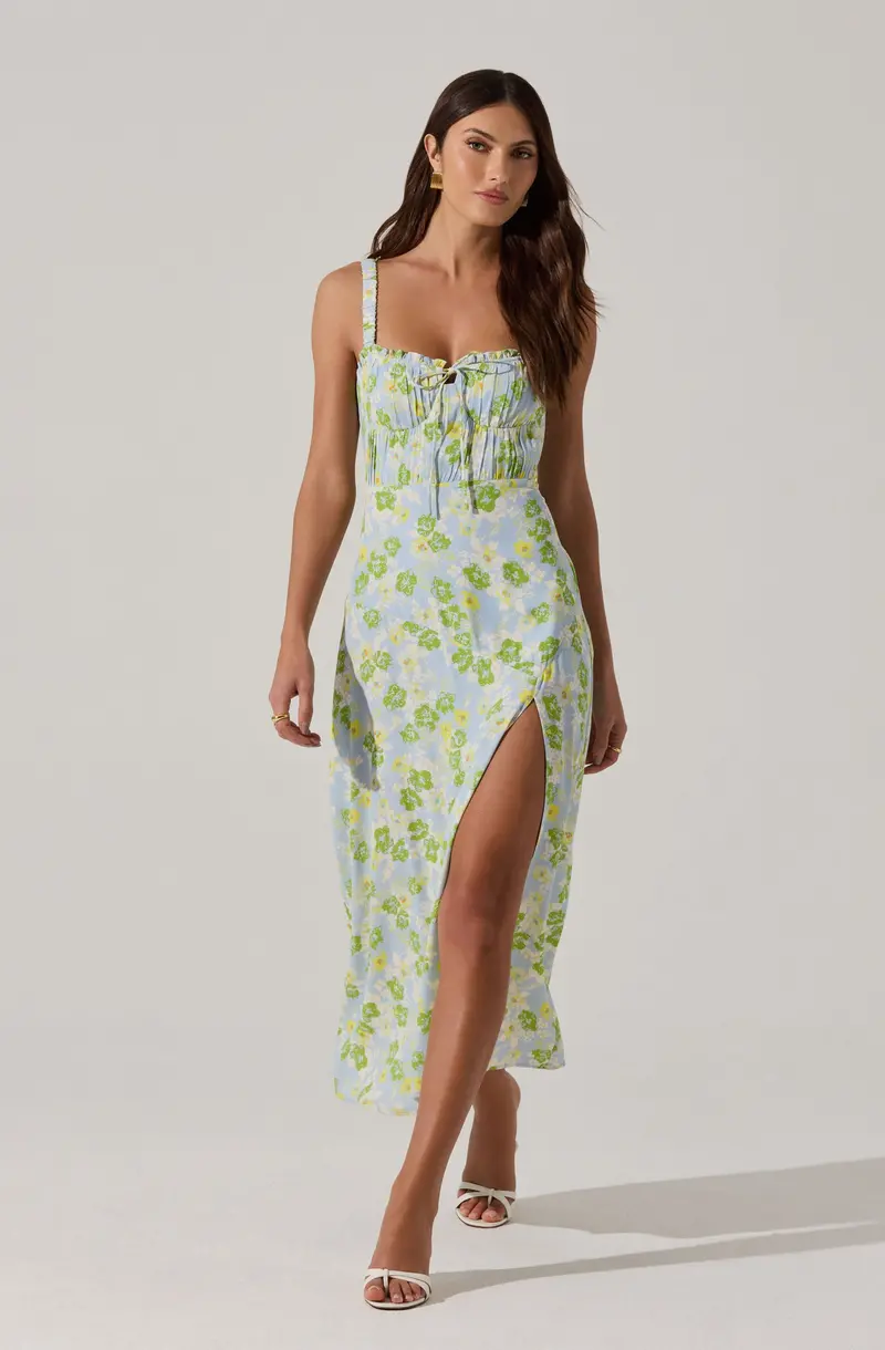Elsie Botanical-Print Floral Midi Dress