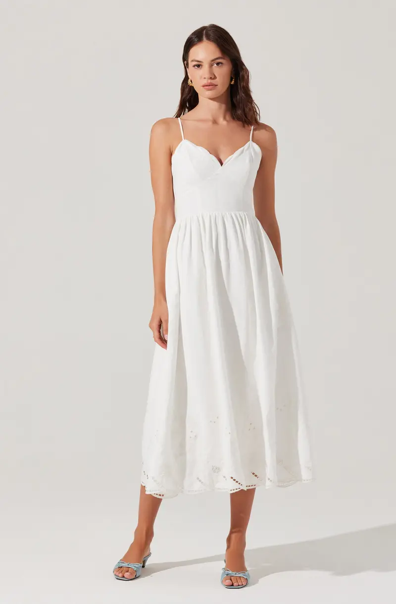 Embroidered Midi Dress by Kaidi