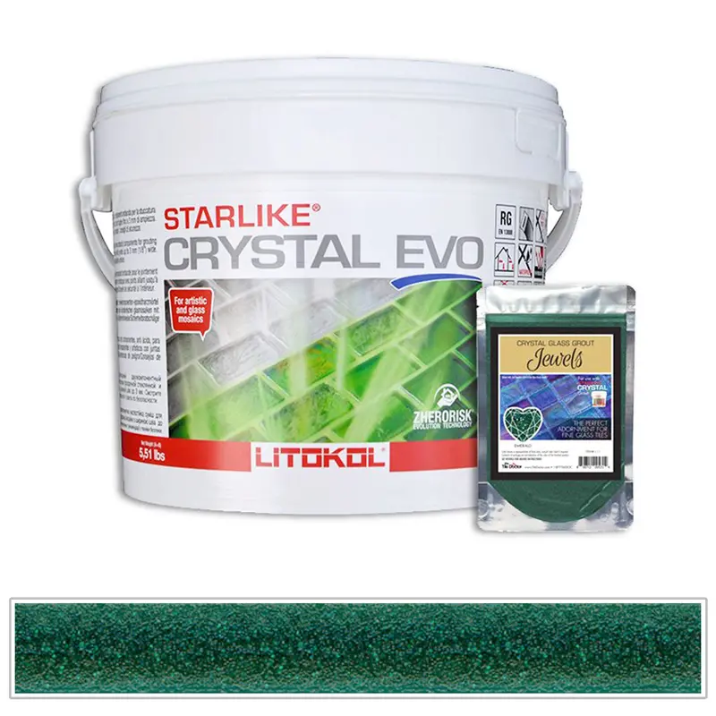 Emerald Starlike Crystal Evo Glass Tile Grout – 5.5 lb Container