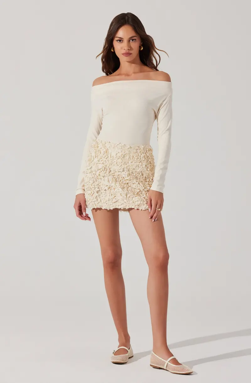 Ena Rosette-Style Mini Skirt