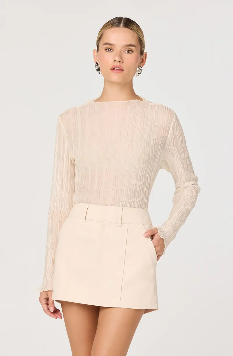 Eska Pleated Long-Sleeve Blouse