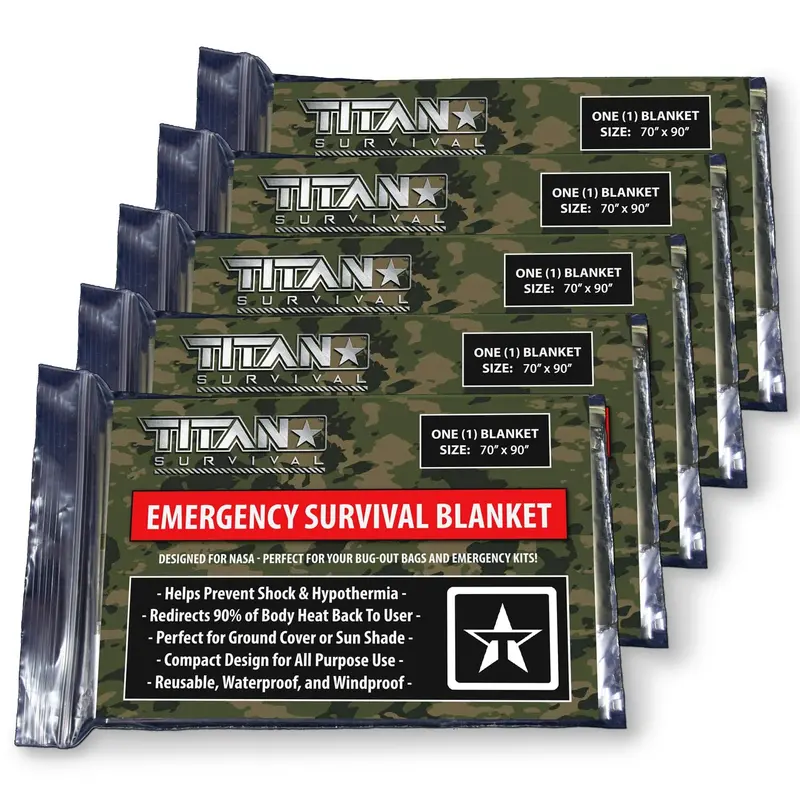 Extra-Large Emergency Survival Blankets – 5-Pack